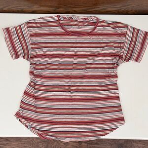 Madewell Kids Tee - Red, White, and Black Stripes